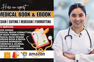 write medical ebook, book design, nursing workbook design for ophthalmology
