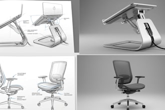 develop ergonomic product design, laptop stand, posture and workspace tools