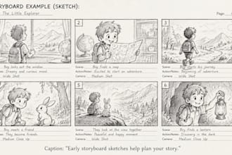 design creative storyboard sketches for your project