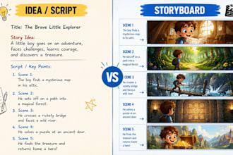 draw professional storyboard for animation film and ads