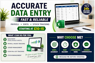 do accurate data entry,payroll tracking and excel