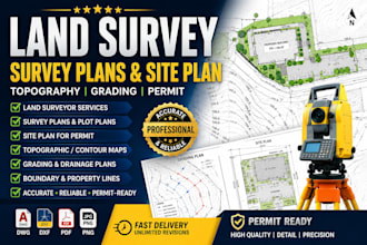 land survey draw survey plans site plan topography land surveyor grading permit