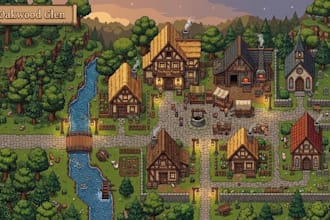 create top down pixel art rpg environment map tileset assets background