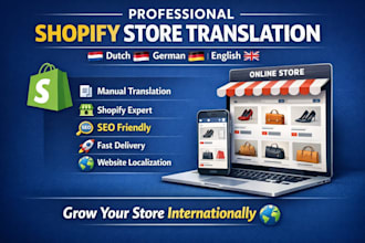 do dutch, english and german shopify store translation, translate website