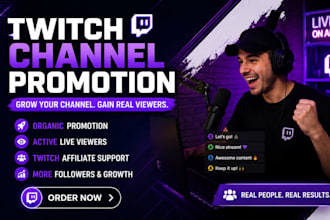 twitch channel promotion, live viewers and live chatters, twitch affiliate