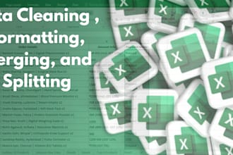 clean, format, merge, split excel data