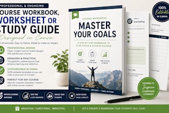 design a professional course workbook worksheet or study guide in canva