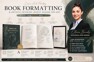 do line art poetry book formatting and artistic layout