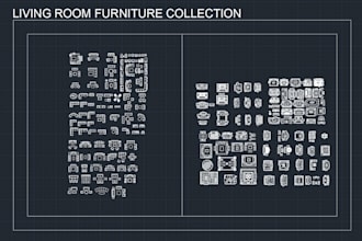 provide architectural living room furniture dwg blocks bundle