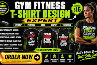 design gym fitness workout trendy typography t shirt for  teespring pod