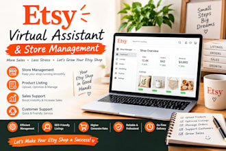 be your etsy shop virtual assistant for store management, product listing, sales
