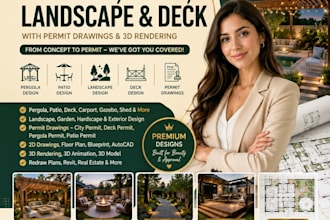 do 3d backyard landscape design pergola patio cover gazebo porch with 3d render
