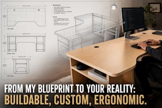 design an ergonomic desk product concept for work or gaming