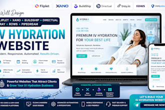 design fliplet xano buildship directual tray rows pipedream iv hydration website