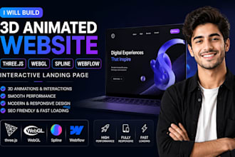 build 3d animated website threejs webgl spline webflow interactive landing page
