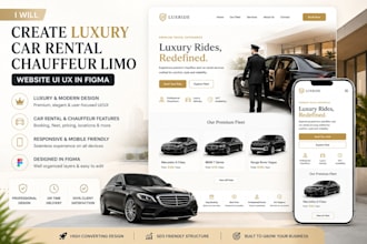 create luxury car rental website chauffeur limo website UI UX in figma