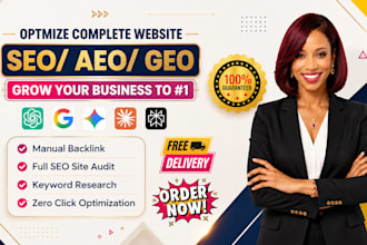 optimize on page SEO aeo GEO, fit techical issues for higher ranking websites