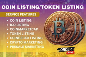 help submit your token to coinmarketcap and coingecko, crypto exchange listing