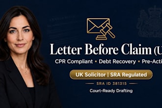 be your UK solicitor professional letter before action debt recovery letters
