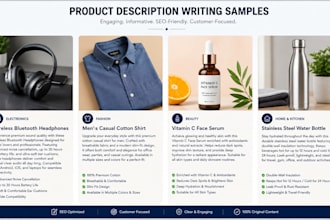 write product description for your products under minimal budget