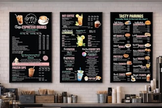 design digital menu, food menu design digital menu board or animated menu
