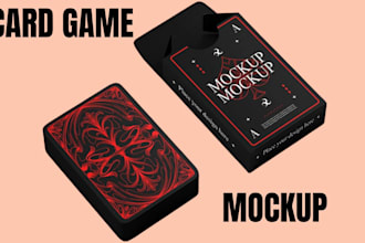 design custom playing card, poker card, card box mockup, blackjack, poker chips