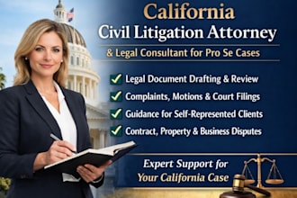 be california civil litigation attorney, ccp legal consultant for pro se cases