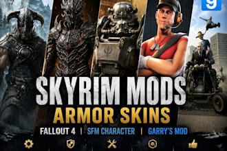 create skyrim mods, armor skins, fallout 4, sfm character, garrys mod