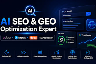 optimize odoo, showit and duda website for ai SEO, GEO and ai search visibility
