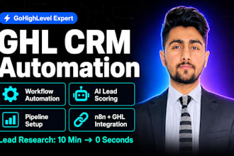 set up gohighlevel CRM automation, workflows and ai lead pipeline