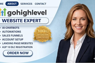 build gohighlevel website gohighlevel landing page sales funnel a2p 10dlc expert
