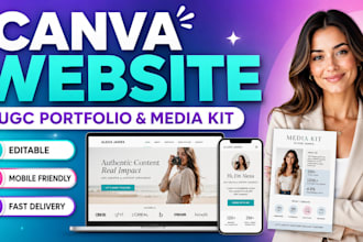 design a canva ugc portfolio website and media kit for creators