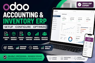 configuraré odoo erp, odoo accounting, inventory, bookkeeping for your business