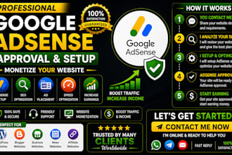 setup google adsense approval and website monetization