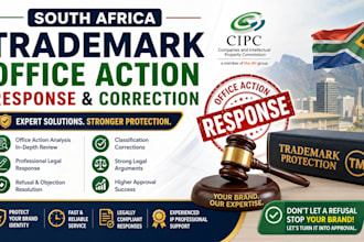 do south africa trademark office action response and correction