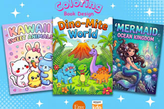 design bold easy coloring book and adult coloring book for KDP