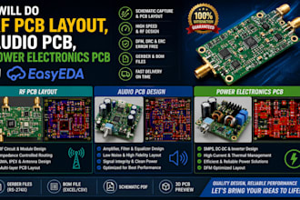 do rf pcb layout, audio pcb, power electronics pcb in easyeda