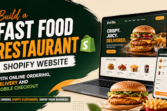 build fast food restaurant shopify website with online ordering mobile checkout