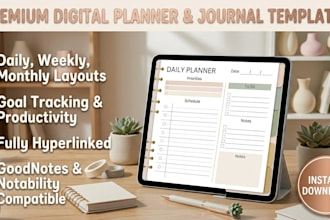 design custom digital planners, journals, and templates