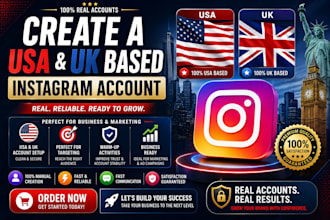 create a USA and UK based instagram account