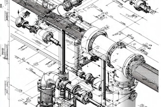 pipe diagram and mechanical cad drawings in auto cad