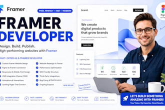 design or develop framer website devloper landing page figma to webflow or fix