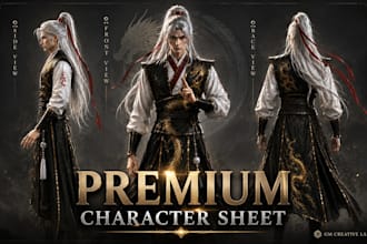 create premium game character concepts and turnarounds