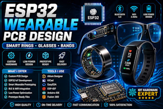 design smart wearables pcb design with esp32 rings, bands and glasses