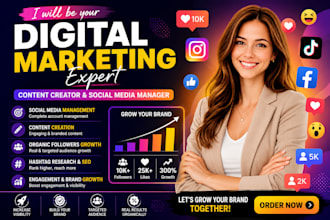 do digital marketing, content creator, organic followers social media management