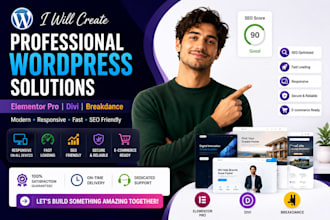 design or redesign wordpress website with elementor pro divi or breakdance