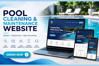 design luxury pool cleaning maintenance website swimming pool care website