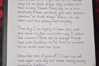 write any text in beautiful, neat and clean handwriting