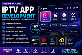 develop iptv app 4d logo streaming apps smart tv app ibo player wave app xciptv