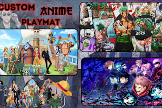 design custom tcg playmats, trading card game board for anime comic mat design
